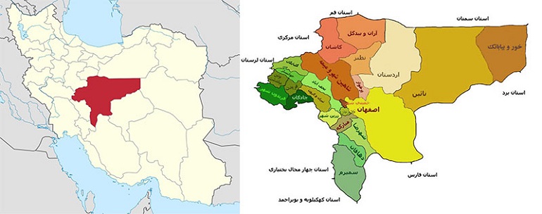 اصفهان روی نقشه