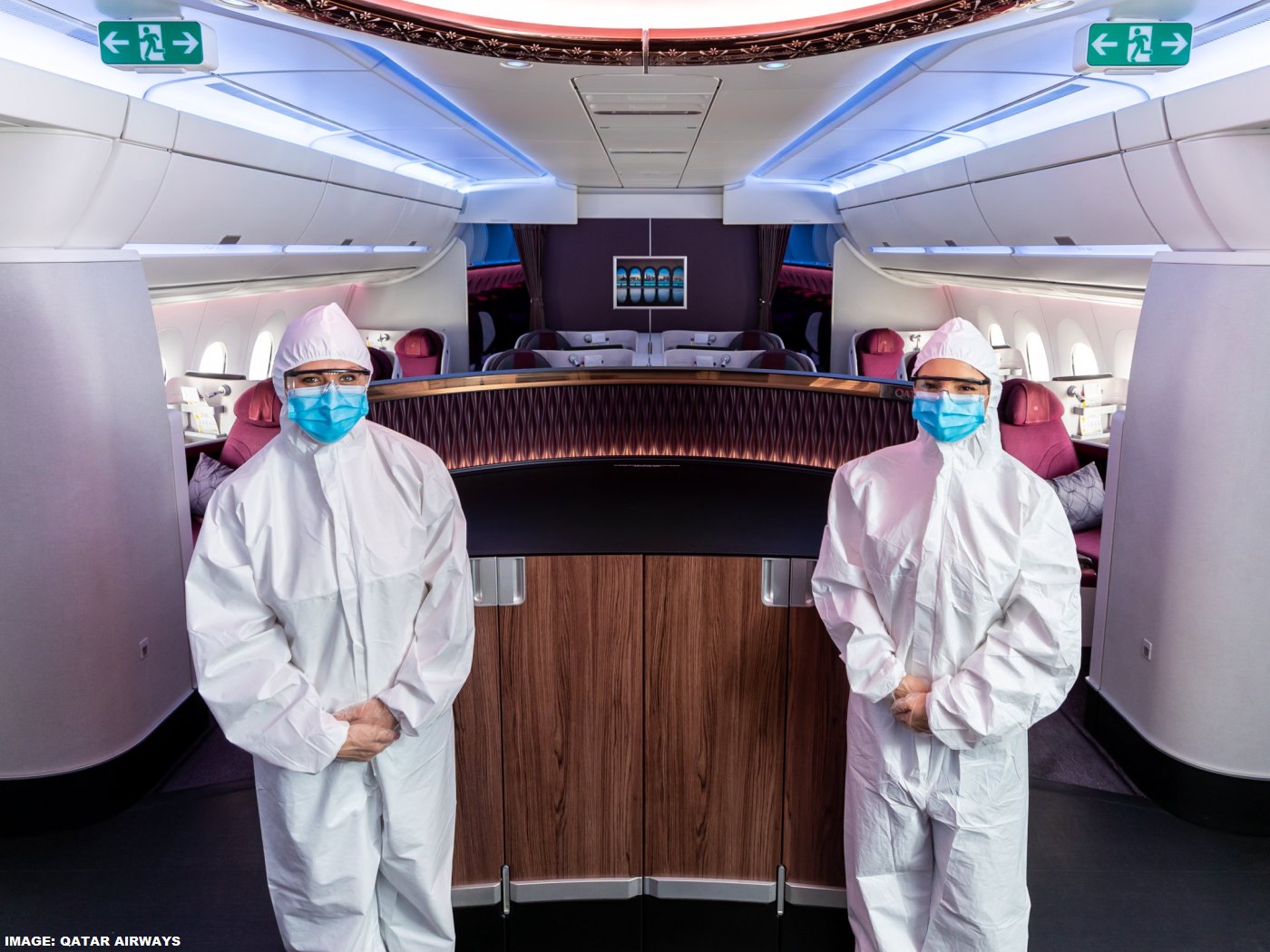 Qatar Airways Flight Attendant PPEs