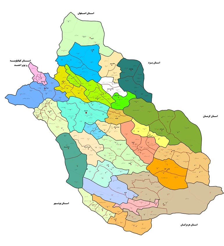 شیراز روی نقشه