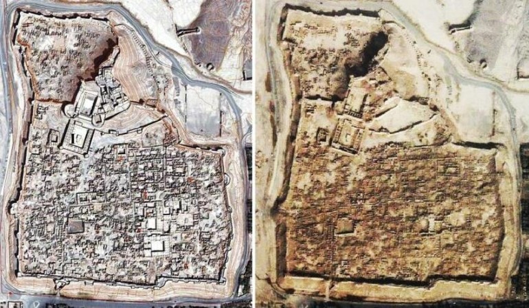 The citadel of Bam before and after 2003 Bam earthquake